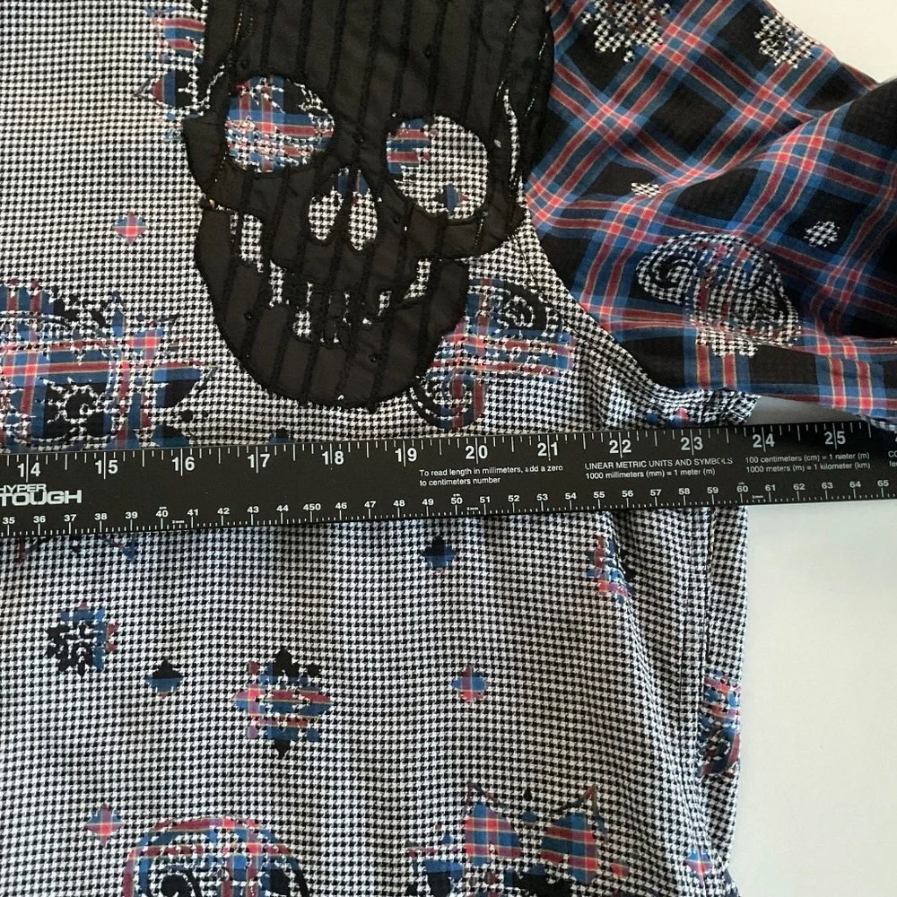 Robert Graham Mens Limited Edition Blues Haven XL Classic Fit Embellished Scull - Picture 5 of 14